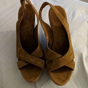 Ugg Suede Slingback Sandals Wedges
